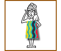 Towel bar lady metal wall art