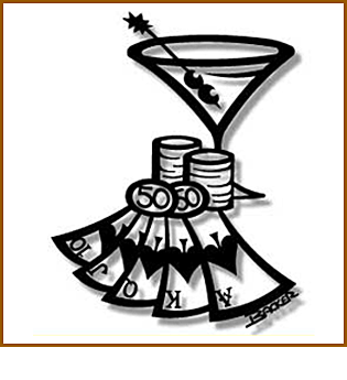 Martini Cards Metal Art Sculpture