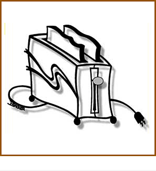 Toaster with Knob Metal Wall Art